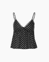 Anne Polka Dot Lace Spaghetti Strap Camisole