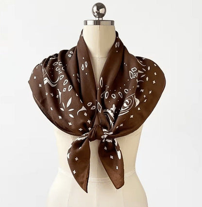 OLANE Rachel Lightweight Paisley Knitted Bandana Scarf BrownOne sizeWomen's Accessories