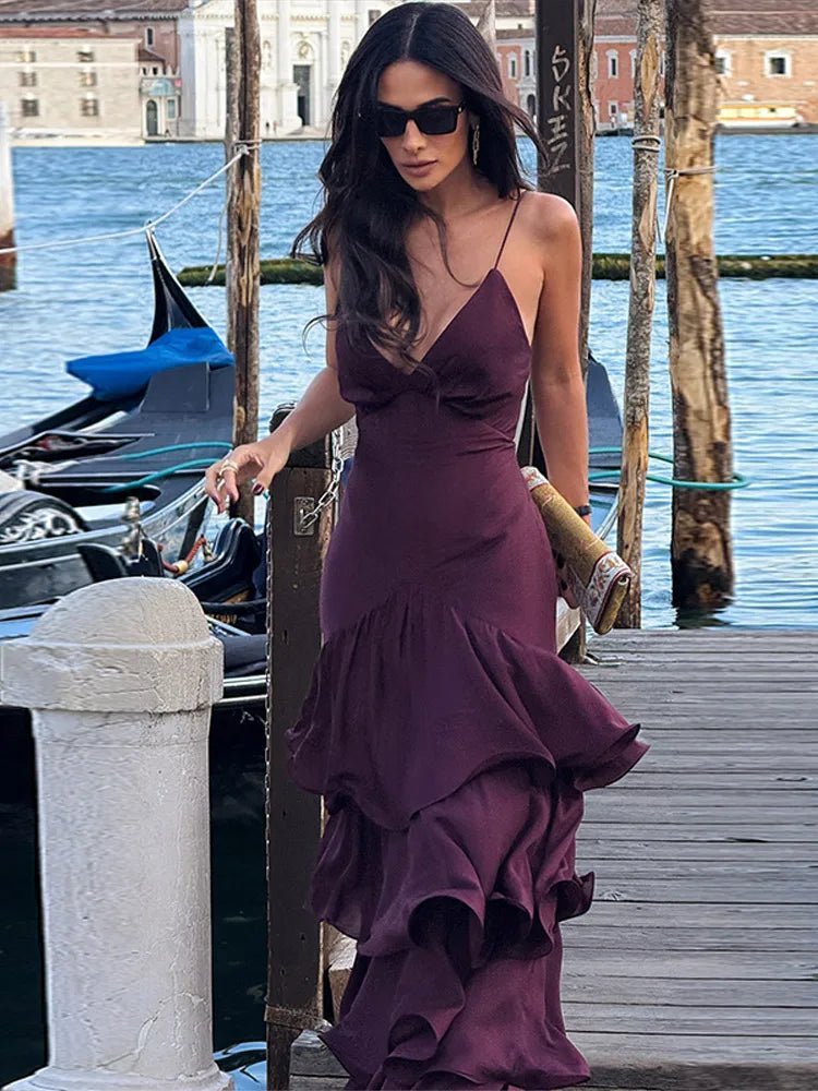 OLANE Linda Sling Evening Dress PurpleMWomen's Dresses