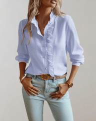 Agnieszka Blouse ample à col montant volanté
