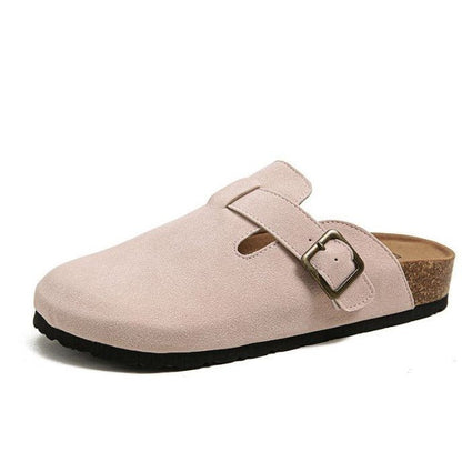 OLANE Slip-On Adjustable Buckle Clog Dark Brown35Women's Shoes