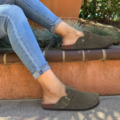 OLANE Slip-On Adjustable Buckle Clog Green37Women's Shoes