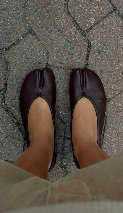 OLANE Slip - On Split - Toe Leather Mules Brown41Women's Shoes