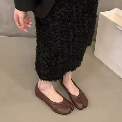 OLANE Slip - On Split - Toe Leather Mules Brown41Women's Shoes