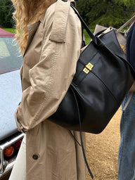 Spacious Vegan Leather Shopper Bag