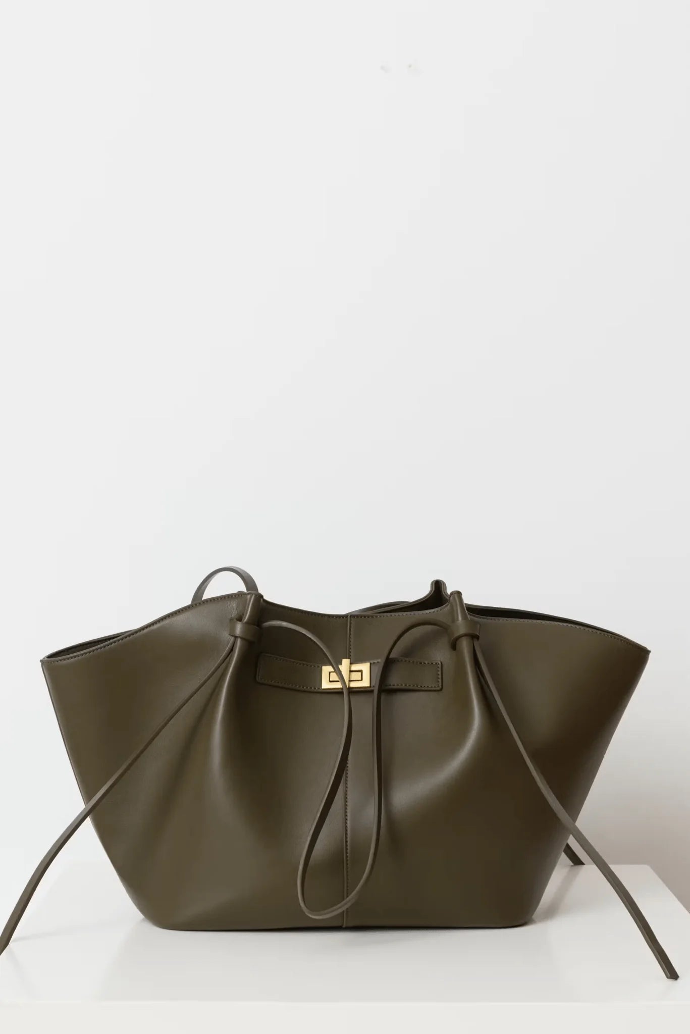 OLANE Spacious Vegan Leather Shopper Bag OliveRegularBag