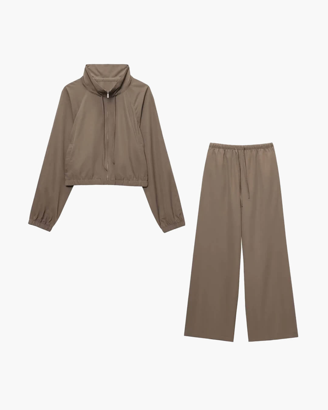 OLANE Sport Suit Jacket Wide Leg Pants Set TrousersSJacket