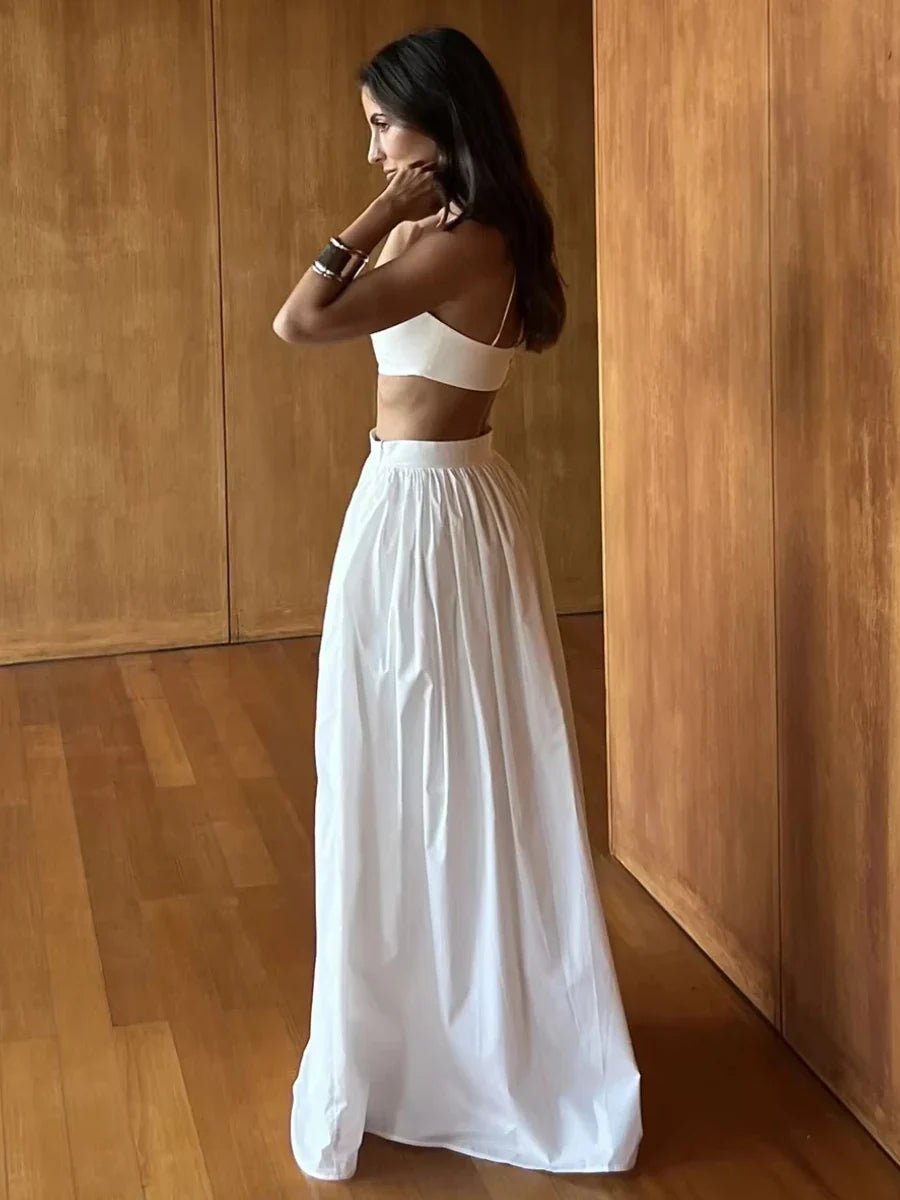 OLANE Strappy Crop Top Two-Piece Set WhiteXSWomen's Sets