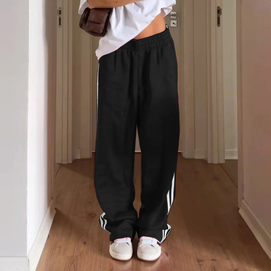 OLANE Striped Drawstring Sweatpants BlackSWomen's Bottoms