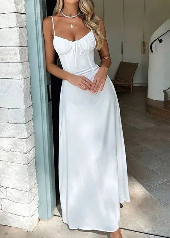 OLANE Structured Corset Bodice Maxi Dress WhiteXLWomen's Dresses