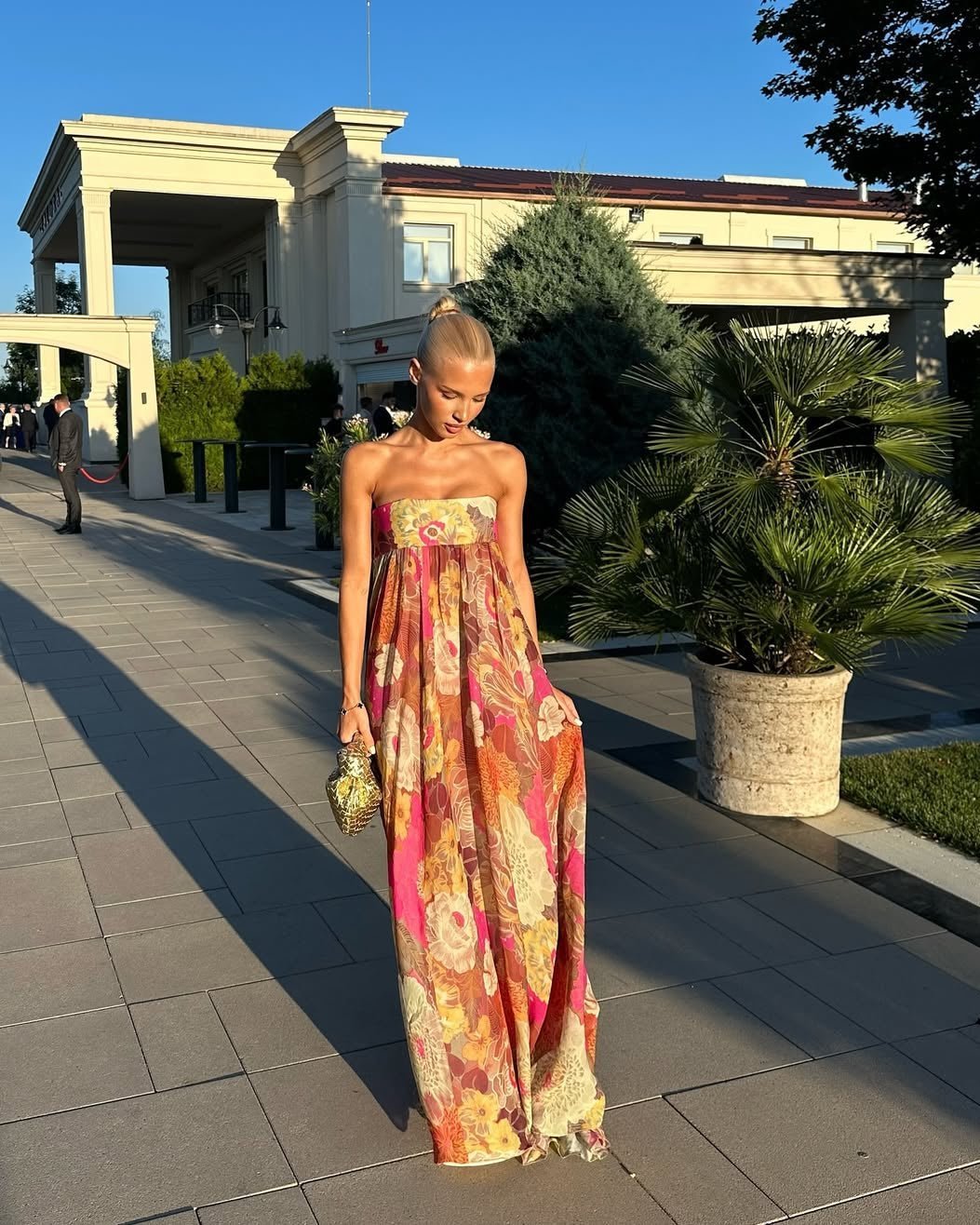 OLANE Sabrina Strapless Floral Maxi Dress MulticolorSWomen's Dresses