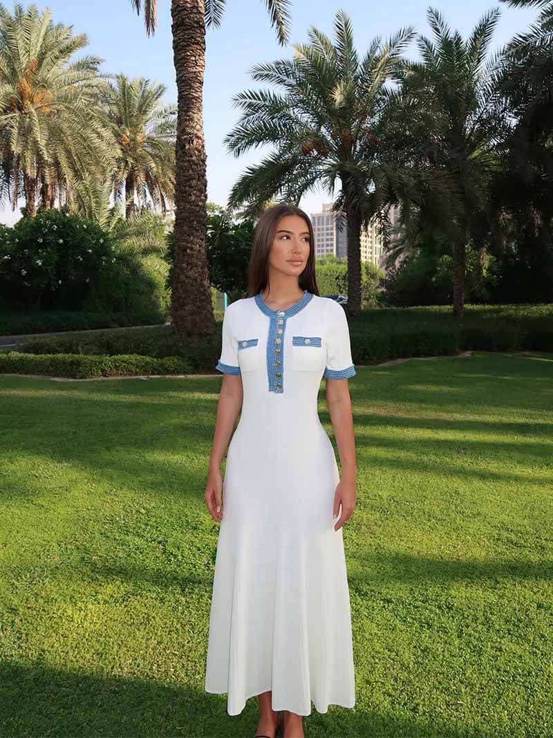 OLANE Stunning White Knitted Maxi Dress XLWomen’s Dresses