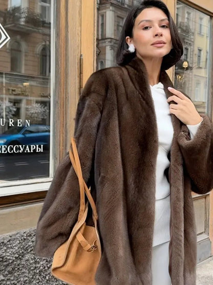 OLANE Stylish Belted Faux Fur Jacket LWomen's Coats & Jackets