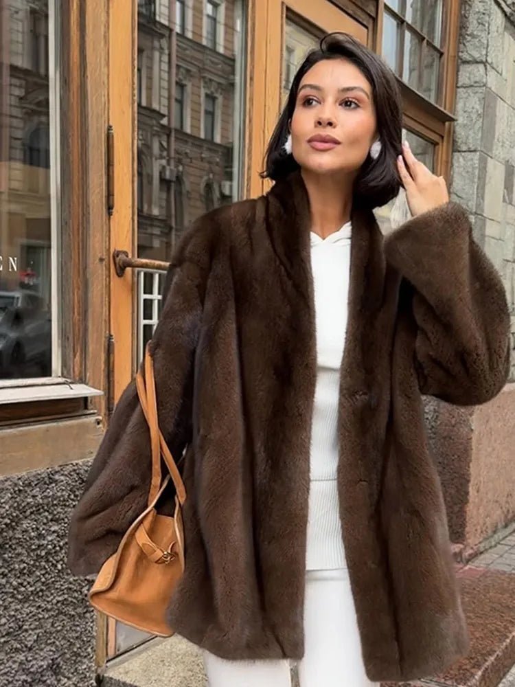 OLANE Stylish Belted Faux Fur Jacket LWomen's Coats & Jackets