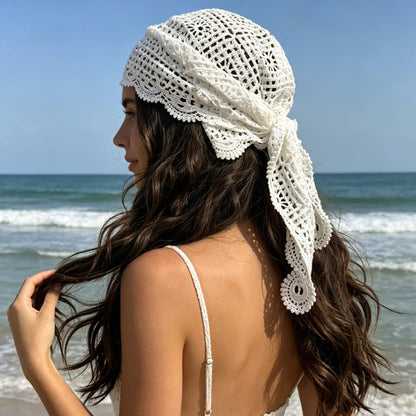 OLANE Stylish Bohemian Triangle Headscarf WhiteWomen's Accessories