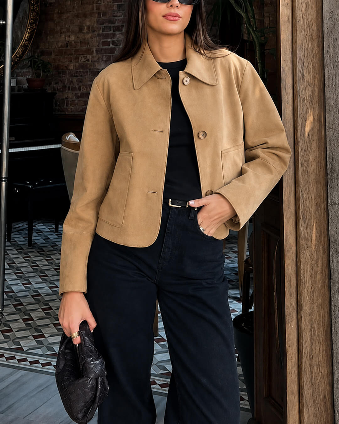 Stylische Kurzjacke aus Kunstwildleder