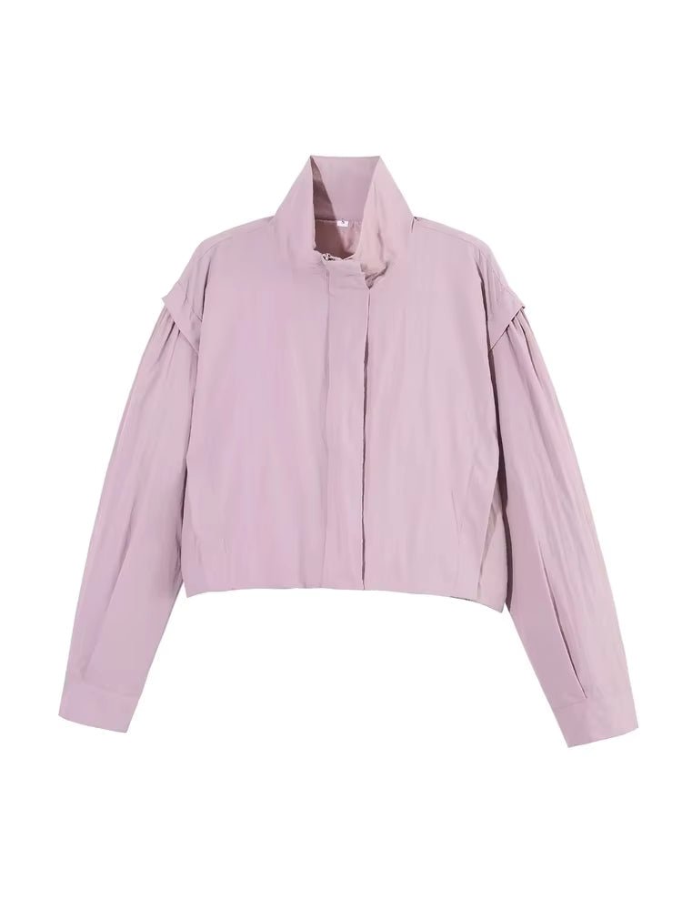 OLANE Stylish Cropped Windbreaker Jacket CremeXSWomen's Coats & Jackets