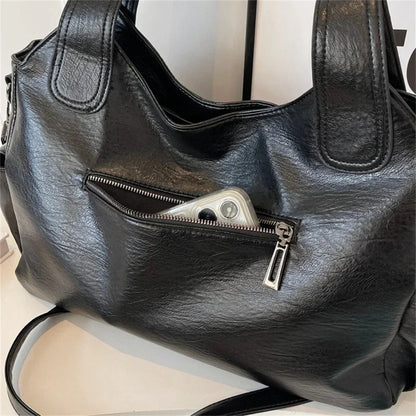 OLANE Stylish Faux Leather Shoulder Bag BlackRegularWomen's Bags