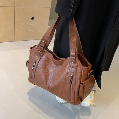 OLANE Stylish Faux Leather Shoulder Bag BrownRegularWomen's Bags