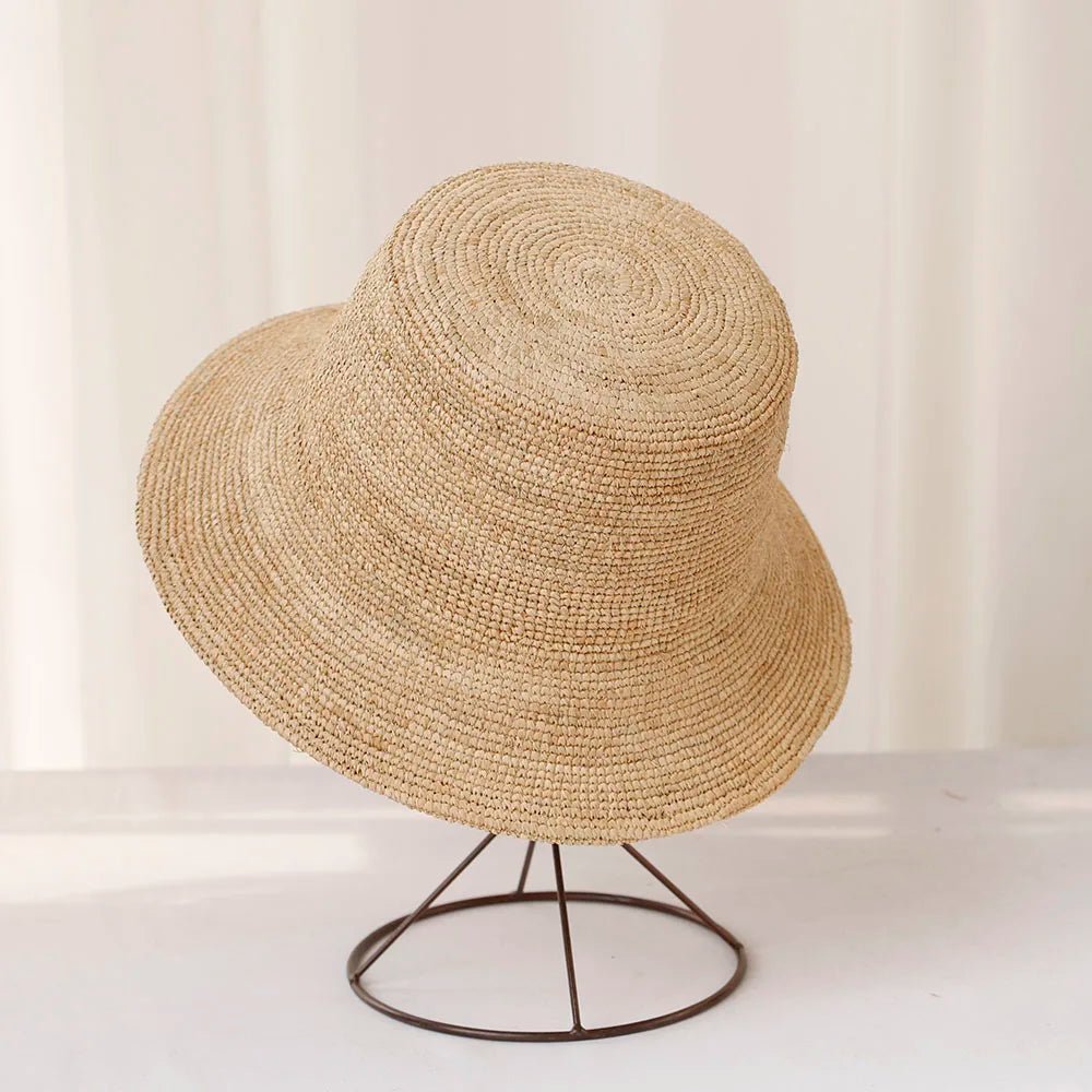 OLANE Stylish Raffia Bucket Hat Light Brown56-58 cmWomen's Accessories