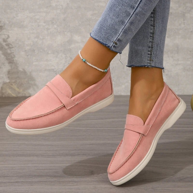 OLANE Suede Slip - On Flat Shoes Pink35Women's Shoes