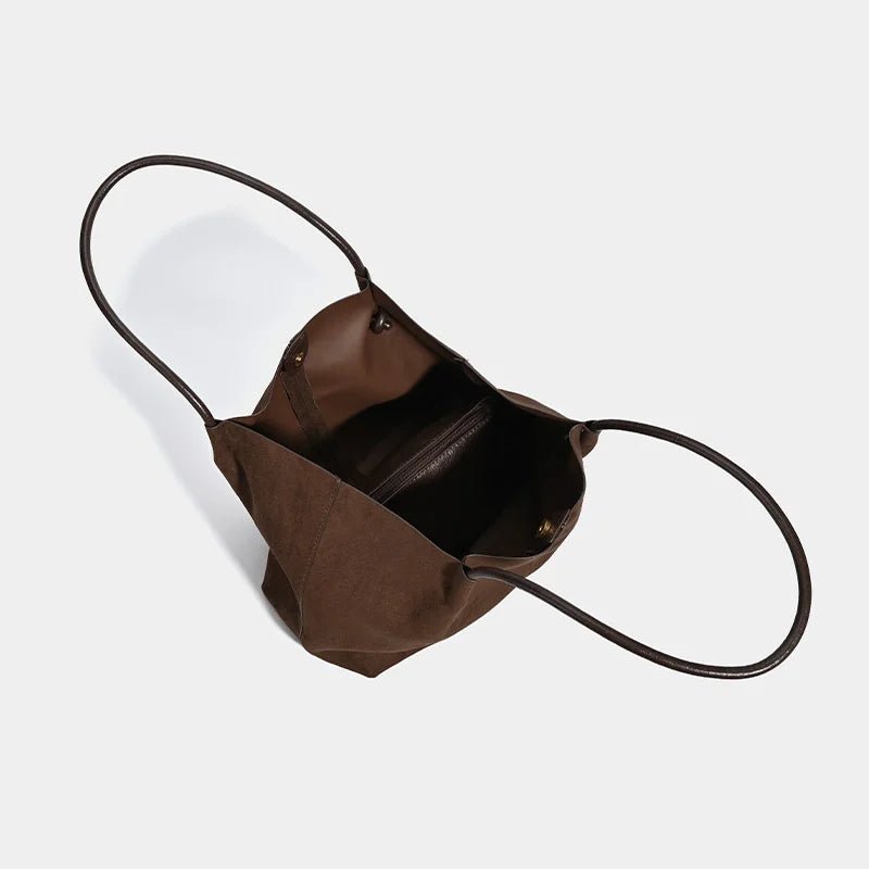 OLANE Suede Tote Bag with Pouch CoffeeWomen's Bags