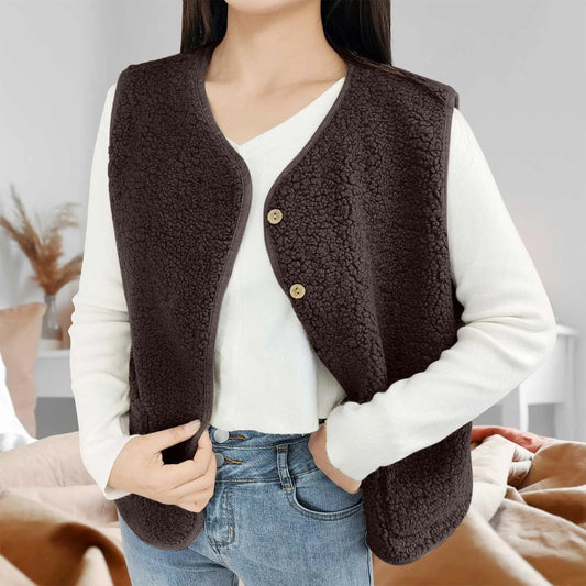 OLANE Teddy Fleece Vest CremeSWomen's Coats & Jackets