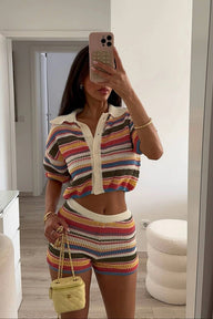 Teresa Striped Crochet Co-ord Set