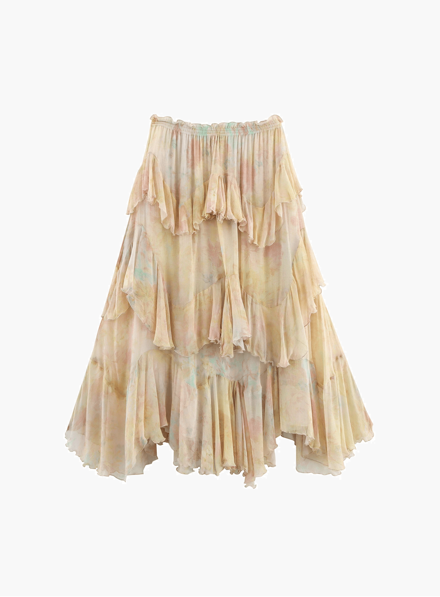 OLANE Tiered Ruffle Boho Maxi Skirt XSWomen's Bottoms