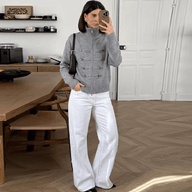 Cardigan en maille zippé col roulé