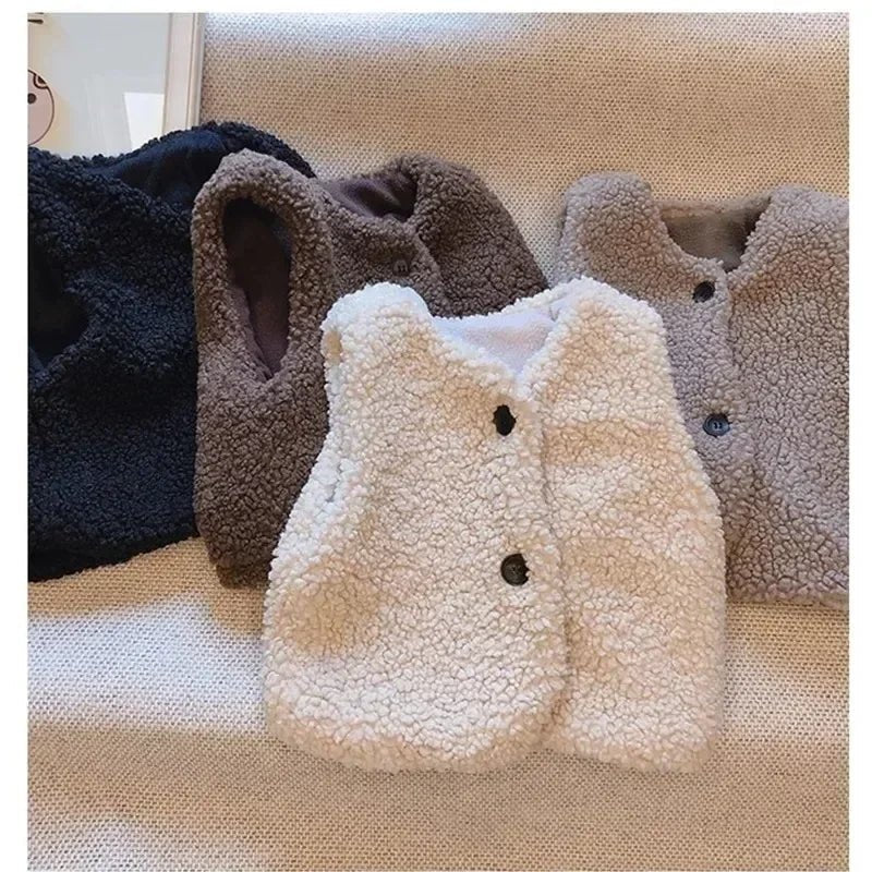 OLANE Velvet Baby Vest Light Brown90 (1-2 Years)Kids' Coats & Jackets