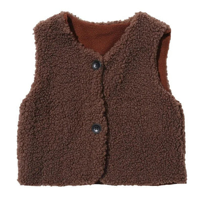OLANE Velvet Baby Vest Light Brown90 (1-2 Years)Kids' Coats & Jackets