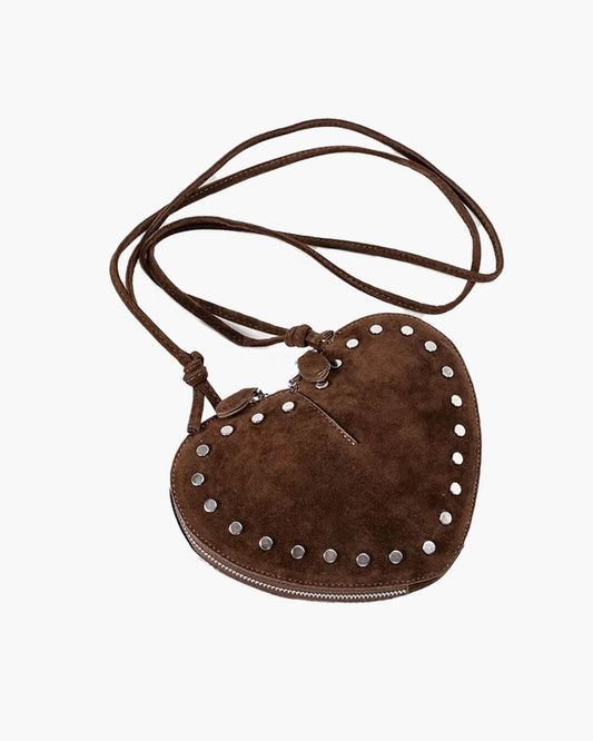 OLANE Vintage Faux Suede Crossbody Bag BrownWomen's Handbags