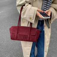 Vintage Faux Suede Shoulder Bag