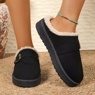 Warme Kunstfellgefütterte Wildleder-Clogs
