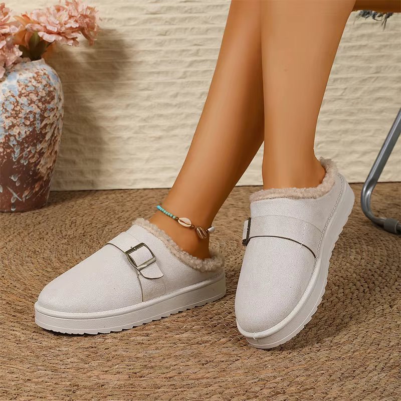 Warme Kunstfellgefütterte Wildleder-Clogs