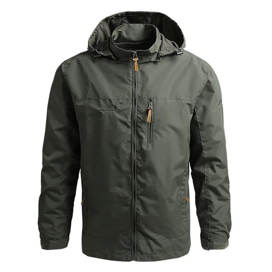 OLANE Waterproof Hooded Tactical Jacket Army GreenMMen's Coats & Jackets