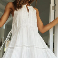 Emma White Boho Sleeveless Mini Dress