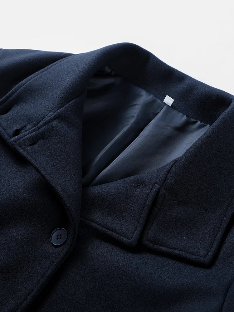 OLANE Winter Cape Collar Coat Navy BlueSWomen's Coats & Jackets
