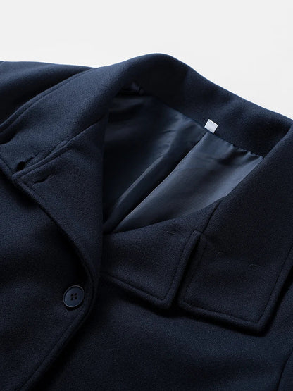 OLANE Winter Cape Collar Coat Navy BlueSWomen's Coats & Jackets
