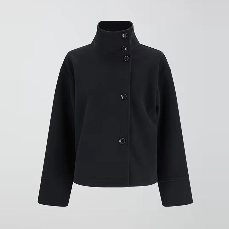 OLANE Winter Cape Collar Coat Navy BlueSWomen's Coats & Jackets