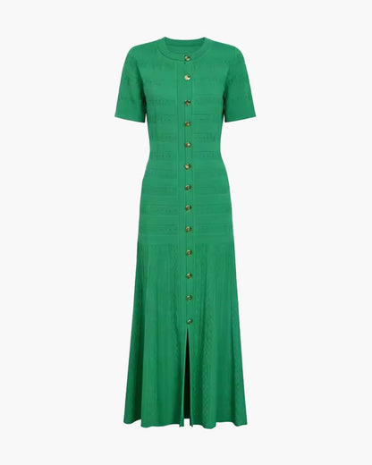 OLANE Wren Ribbed Knit Midi Dress GreenXSWomen's Dresses