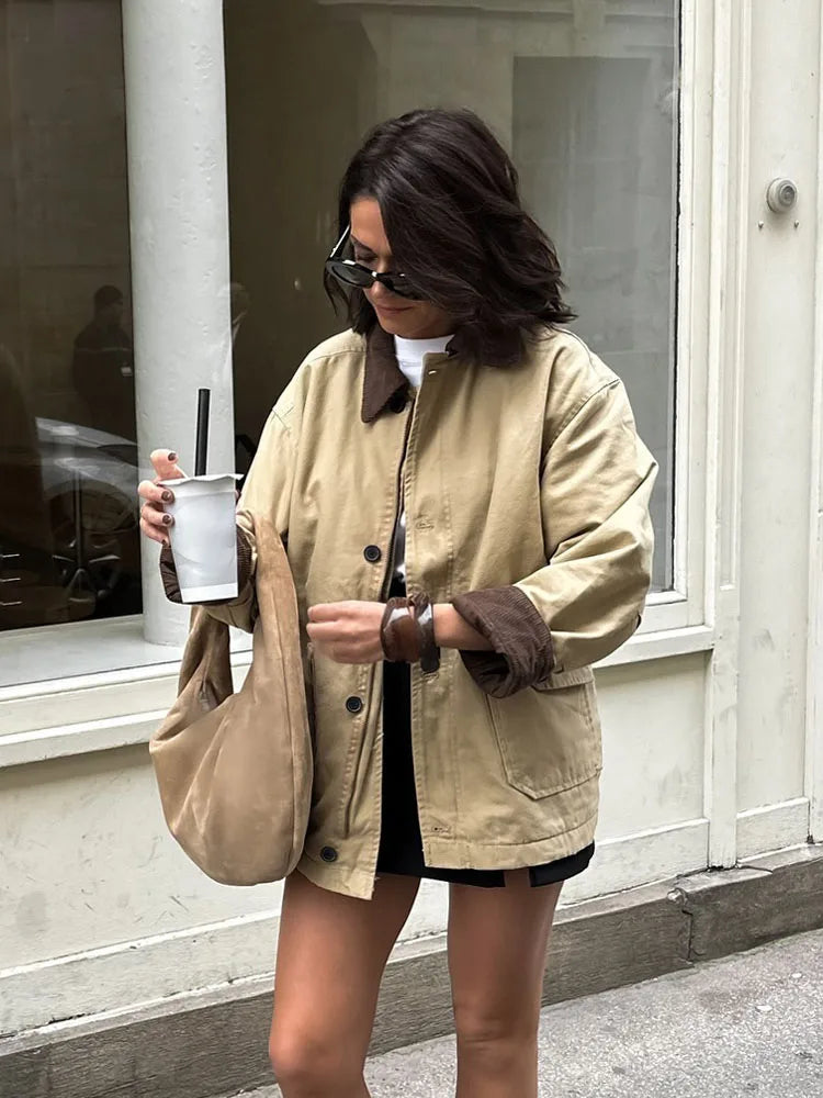 Vintage Long Utility Canvas Jacket