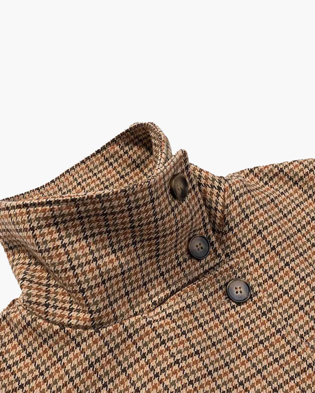 Funnel Neck Houndstooth Short Jacket