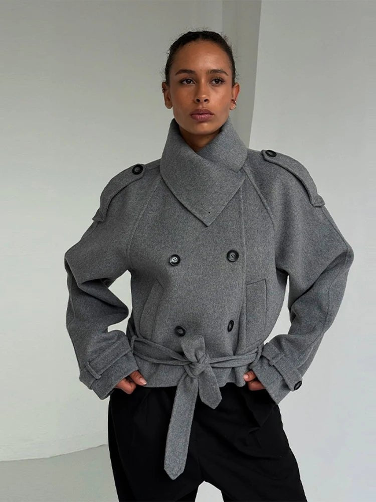 Jenny Cappotto in lana con collo alto
