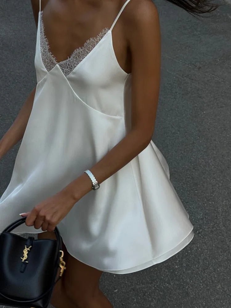Sleeveless Satin Mini Cami Dress