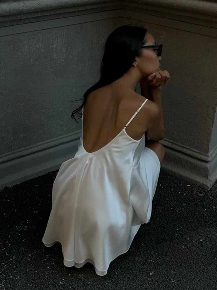 Sleeveless Satin Mini Cami Dress