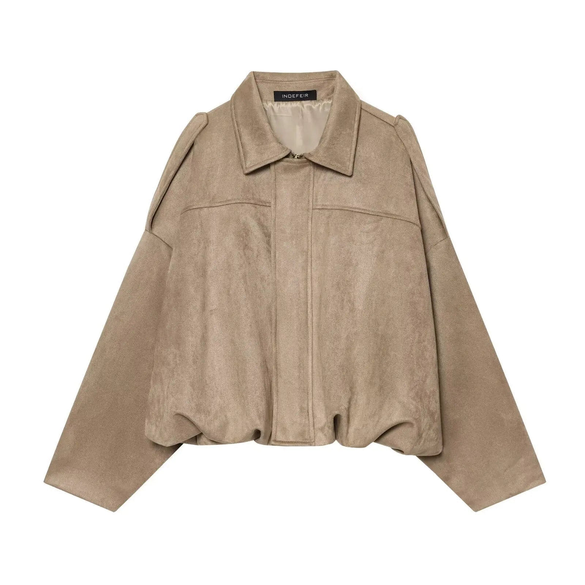 Giacca oversize con zip in suede Jessica