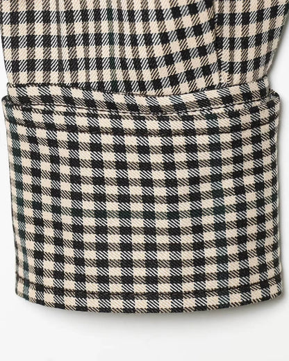 Stylish High Neck Checked Bomber Jacket