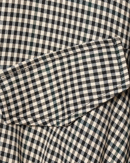 Stylish High Neck Checked Bomber Jacket